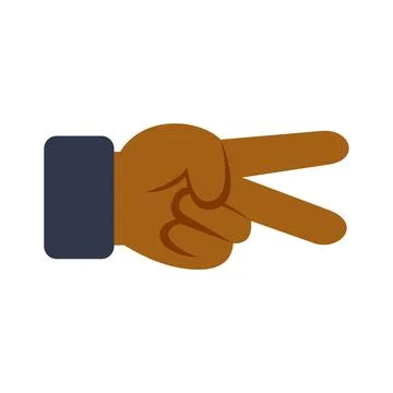 Hand making peace or victory gesture sign Stock Illustration