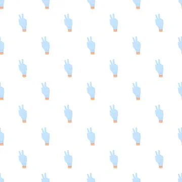Hand making peace victory sign pattern Stock Illustration
