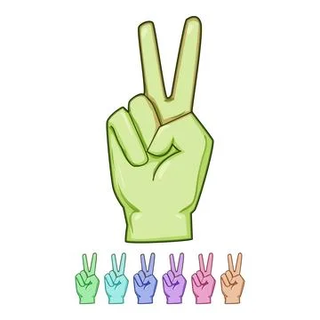 Hand making peace victory sign gesture Stock Illustration