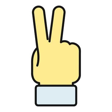 Hand making peace victory sign gesture Stock Illustration