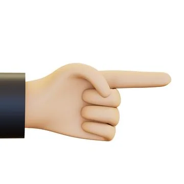 A hand making a pointing gesture, with the index finger extended and indicating Stock Illustration