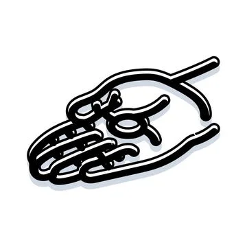 Hand making pointing gesture minimalist line art Stock Illustration