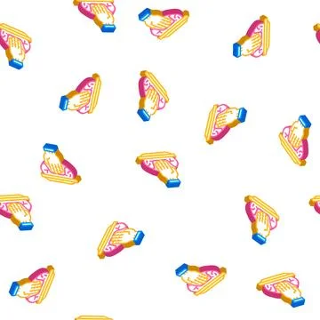Hand making pot isometric icon seamless pattern Stock Illustration