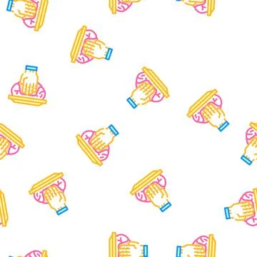 Hand making pot vector seamless pattern Stock Illustration