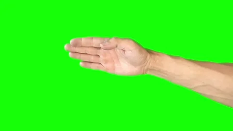 Hand Making a Punch, Slap on Green Background Stock Footage 282481354