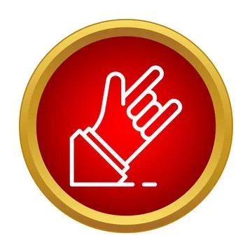 Hand making rock and roll gesture icon Stock Illustration
