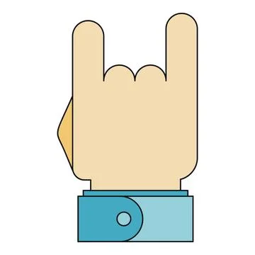 Hand making rock and roll devil horn gesture Stock Illustration