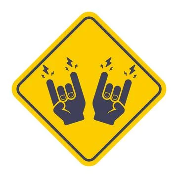 Hand making rock gesture. Black icon Stock Illustration