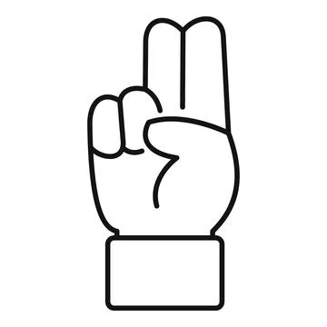 Hand making scout's honor gesture line art イラスト素材