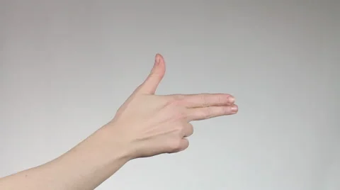 Hand making a shooting gesture. Finger Gun. Bang signs. Stock Footage 60404991