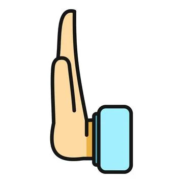 Hand making stop gesture indicating rejection or warning Stock Illustration
