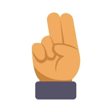 Hand making three finger gesture in flat design Stock Illustration