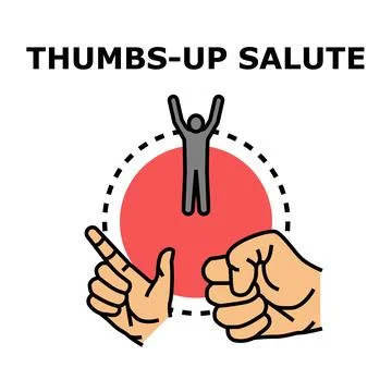 Hand making thumbs up gesture with human icon Stock Illustration