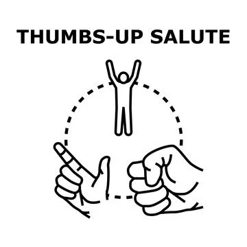 Hand making thumbs up gesture with human icon Stock Illustration