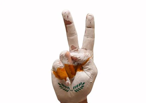Hand making the v sign Stock Photos