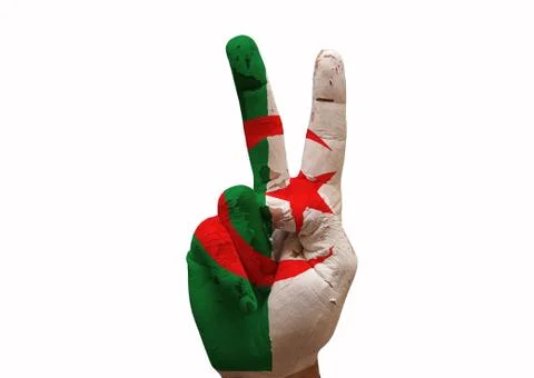 Hand making the v sign Stock Photos