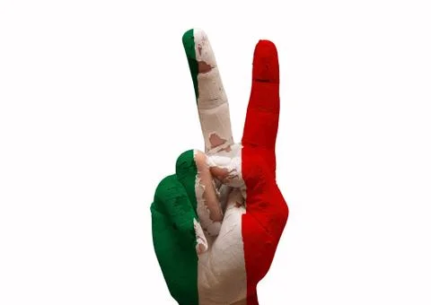 Hand making the v sign Stock Photos