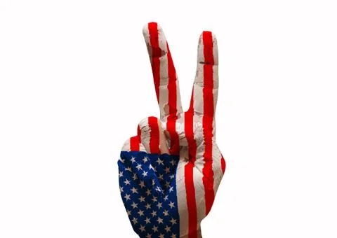 Hand making the v sign Stock Photos