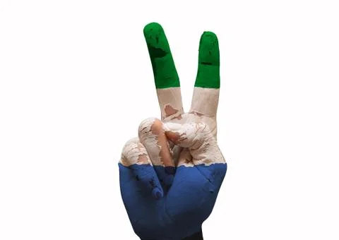 Hand making the v sign Stock Photos