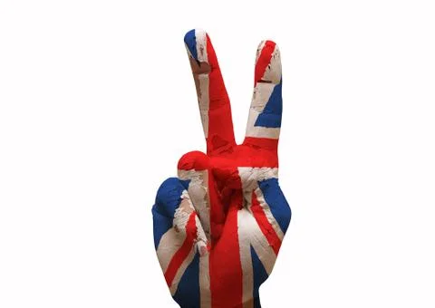 Hand making the v sign Stock Photos