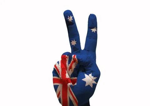 Hand making the v sign Stock Photos