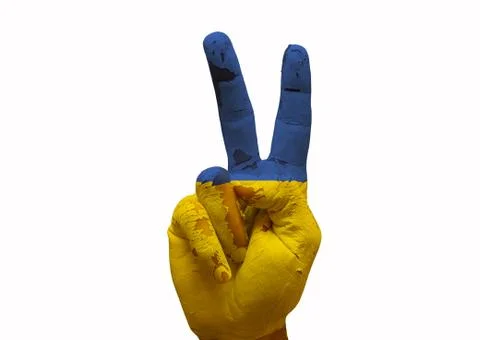 Hand making the v sign Stock Photos
