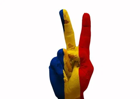 Hand making the v sign Stock Photos