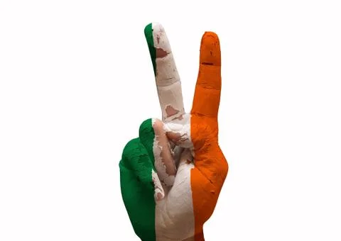 Hand making the v sign Stock Photos