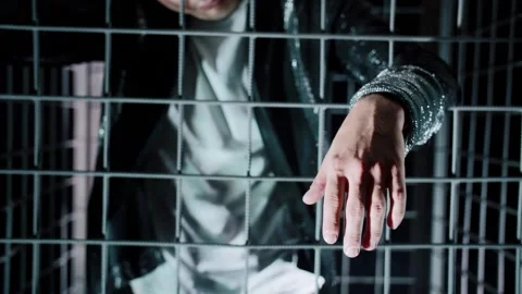 Hand of a man in a cage Stock Footage 162639528