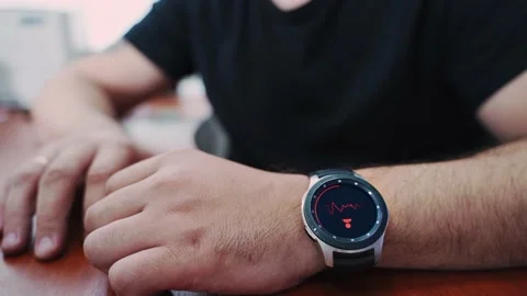 Hand of a man with an electronic watch. Stock Footage 154723111