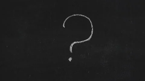 Hand man erasing with chalk "question mark" on blackboard Stock Footage 147033941