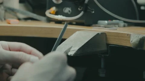 Hand of man grinding ring Stock Footage 180184175