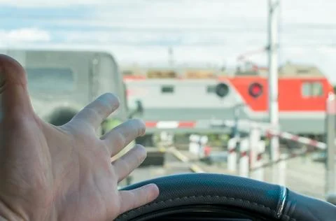 The hand of man inside the car Stock Photos