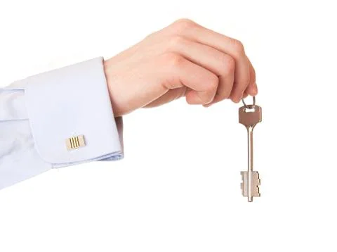 Hand of a man with the keys. Fotos Stock