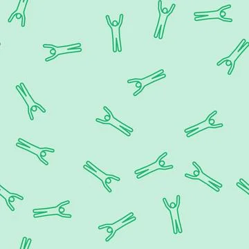 Hand up man line seamless pattern Stock Illustration