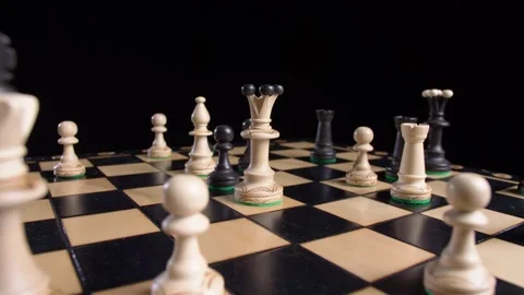 Hand of man makes move in chess game. Stock Footage 261174929