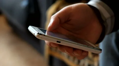 Hand man mobile phone Stock Footage 62970828