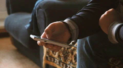 Hand man mobile phone Stock Footage 63023652