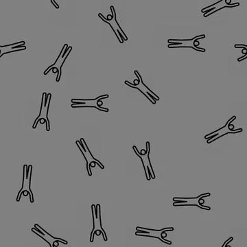 Hand up man vector seamless pattern Stock Illustration