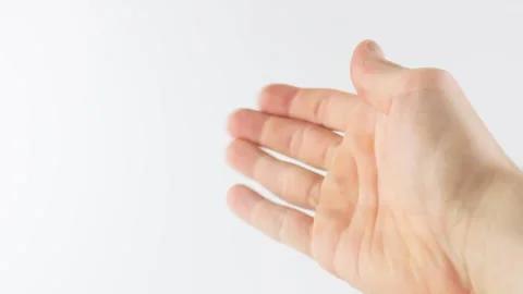 Hand man on a white background. Human hand, palm. Anatomical hand isolated. Stock Footage 202154620