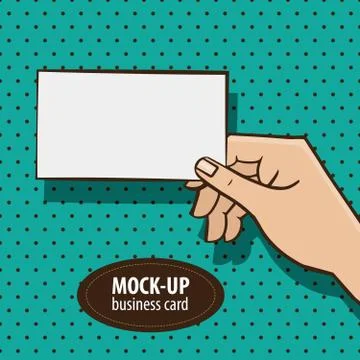 Hand of man with white blank rectangle Stock Illustration