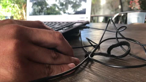Hand of a man working at computer clicking on mouse Stock Footage 157549728