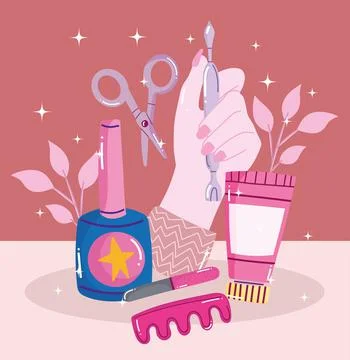 Hand with manicure tool Stock Illustration