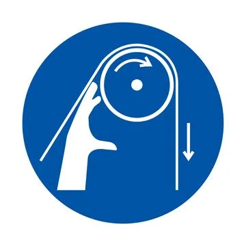 Hand Manipulating a Circular Object with Motion Indication Symbol Design Stock Illustration
