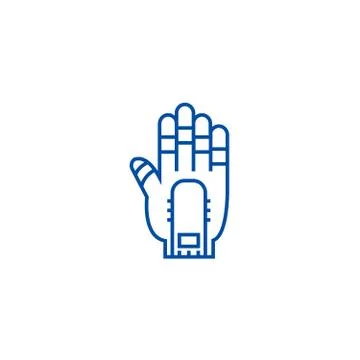 Hand manipulator line icon concept. Hand manipulator flat vector symbol, sign Stock Illustration