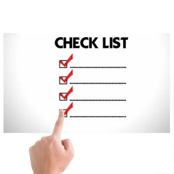 Hand with mark on the check boxes. Stock Illustration