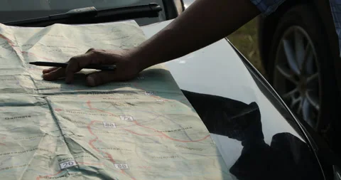 Hand Marking On The Map Stock Footage 293181163