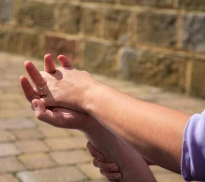 Hand massage Stock Photos
