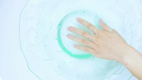 Hand massage process before nail polish or hand spa in nail salon and spa shop.  Stock-Footage 109603612