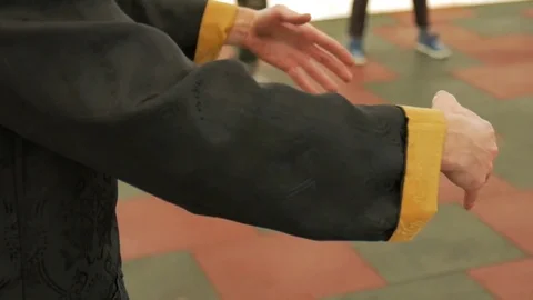 Hand of the master Wushu. Closeup. Stock Footage 75243951